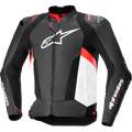 Alpinestars Missile v3 Leather Jacket - Black/White/Red Fluo