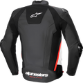 Alpinestars Missile v3 Leather Jacket - Black/White/Red Fluo