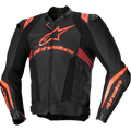 Alpinestars Missile v3 Ignition Leather Jacket - Black/Red Fluo/Dark Red