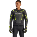 Alpinestars GP Force v2 Airflow Leather Jacket - Black/Yellow Fluo