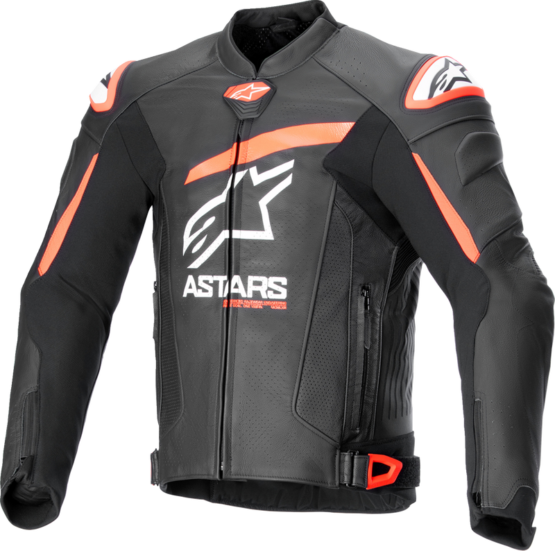 Alpinestars GP Plus R v4 Airflow Leather Jacket - Black/Red Fluo/White