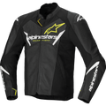Alpinestars Faster v3 Airflow Leather Jacket - Black/White/Yellow Fluo