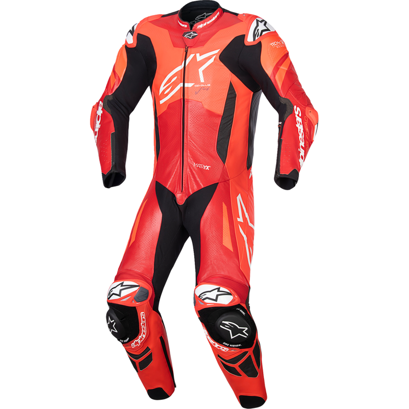 Alpinestars GP Plus v4 Sprint 1-Piece Leather Suit - Red Fluo/Mid Red/White