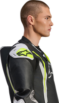 Alpinestars GP Tech v5 1-Piece Leather Suit - Black/White/Yellow Fluo