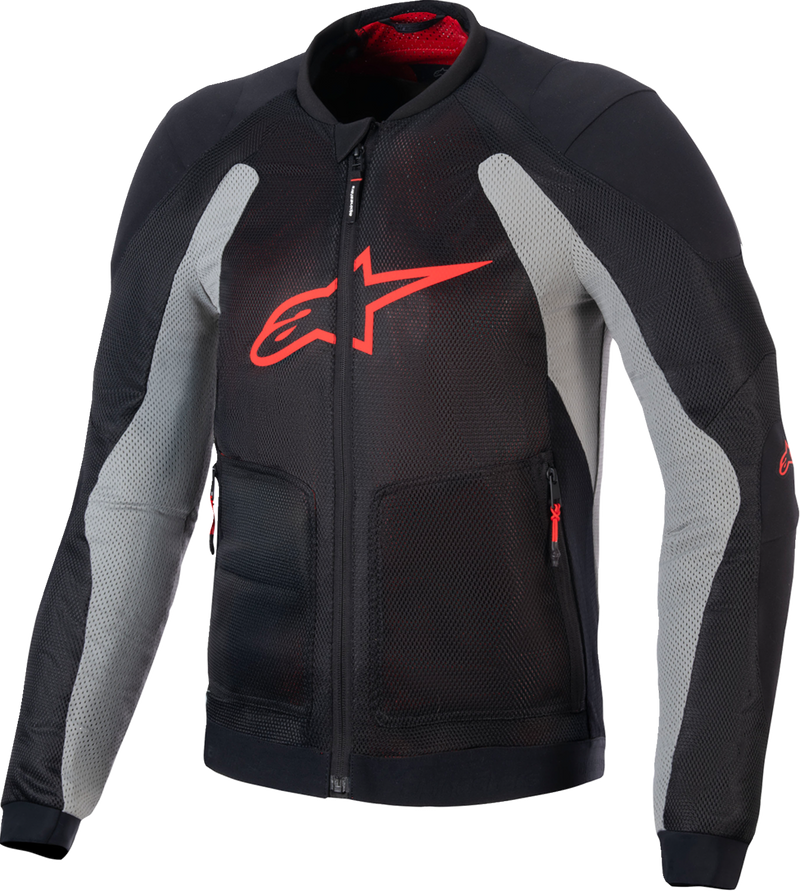 Alpinestars Troop-Air Jacket - Black/Ash Gray/Bright Red