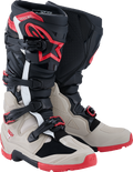 Black + Bright Red + Light Gray