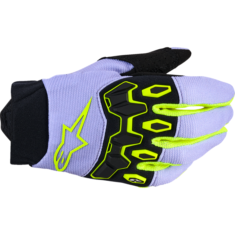 Alpinestars Youth Full Bore V2 Gloves - Purple/Fluo Yellow - 3XS