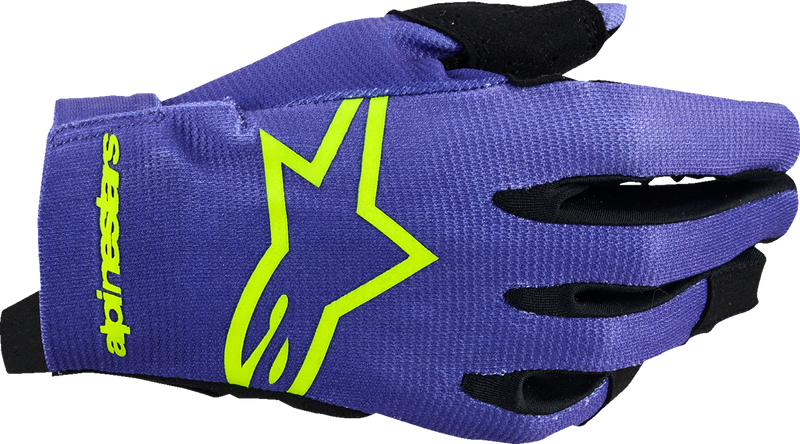 Alpinestars Youth Radar Gloves - Purple/Fluo Yellow - 3XS