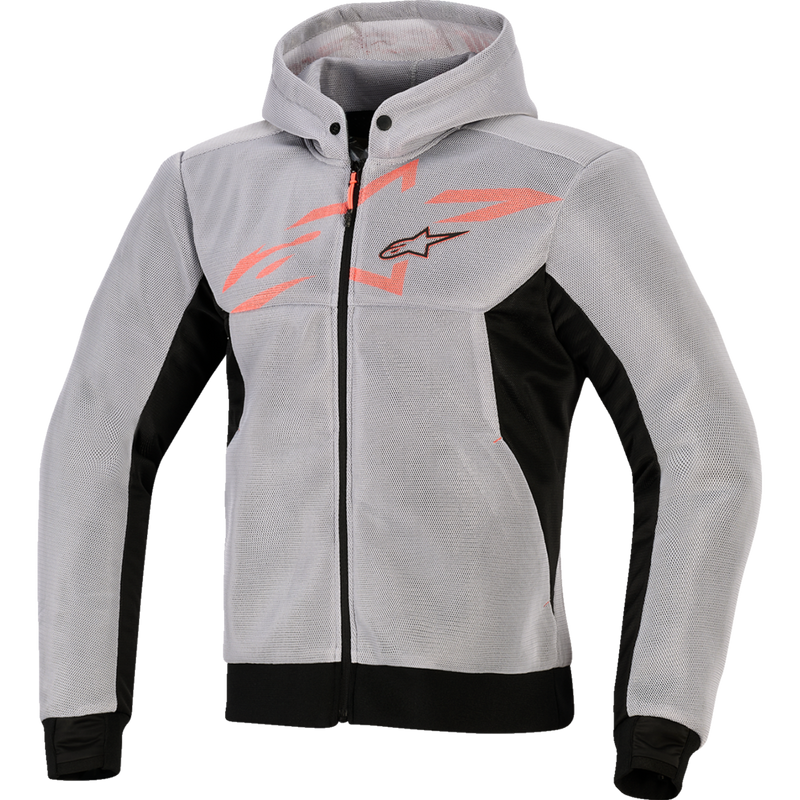 Alpinestars Chrome Super Airflow Hoodie - Black/Mid Gray/Red Fluo
