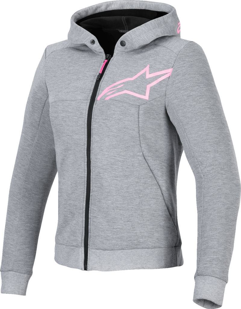 Alpinestars Stella Chrome v2 Sport Hoodie - Heather Gray/Fluo Pink