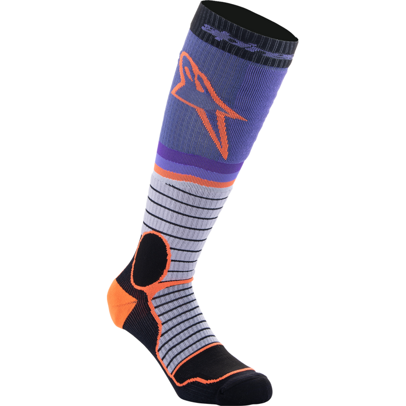 Alpinestars MX Pro Socks - Black/Gray/Purple/Orange