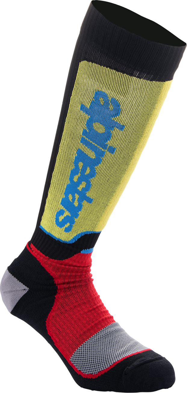 Alpinestars Youth MX Plus Socks - Black/Red/Yellow/Blue