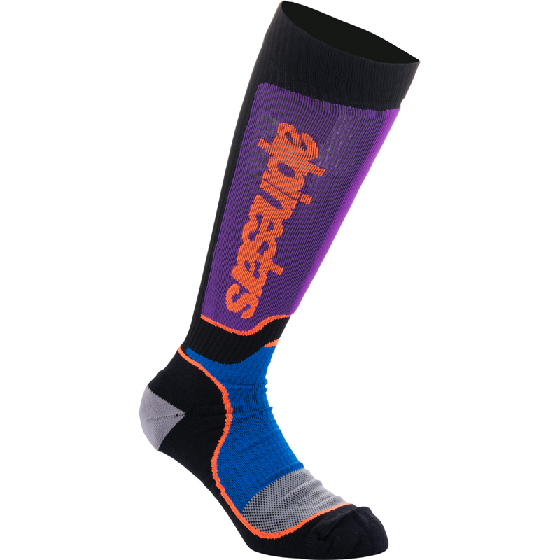 Alpinestars Youth MX Plus Socks - Black/Purple/Blue/Orange