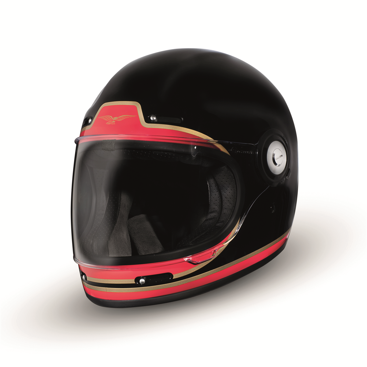 MOTO GUZZI MRV FULL FACE HELMET - ANTHRACITE-RED w/tobacco suede lining - L SIZE - 606961M04RD