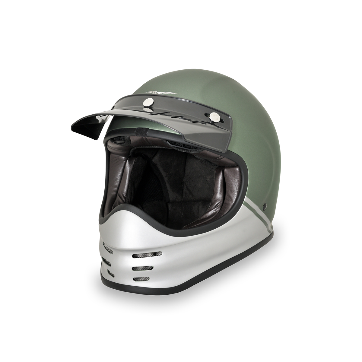 FULL FACE HELMET - MOTO GUZZI ADVENTURE VINTAGE - GREEN/GREY - XS SIZE - 607643M01AN