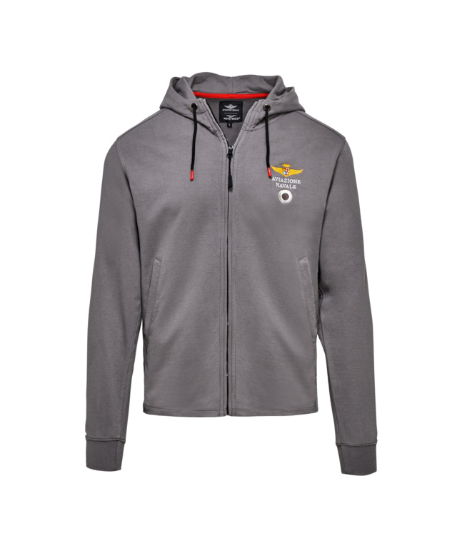 HOODIE SWEATSHIRT - MOTO GUZZI & AVIAZIONE NAVALE - DARK GREY - S SIZE - 607866M01HD