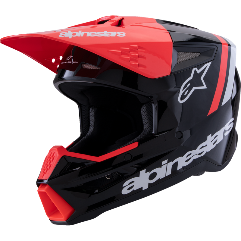Alpinestars SM3 Helmet - Radium - Gloss Black/Red Fluo/White