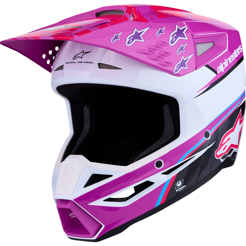 Alpinestars SM3 Helmet - Falcon - Purple/White/Black/Pink Fluo