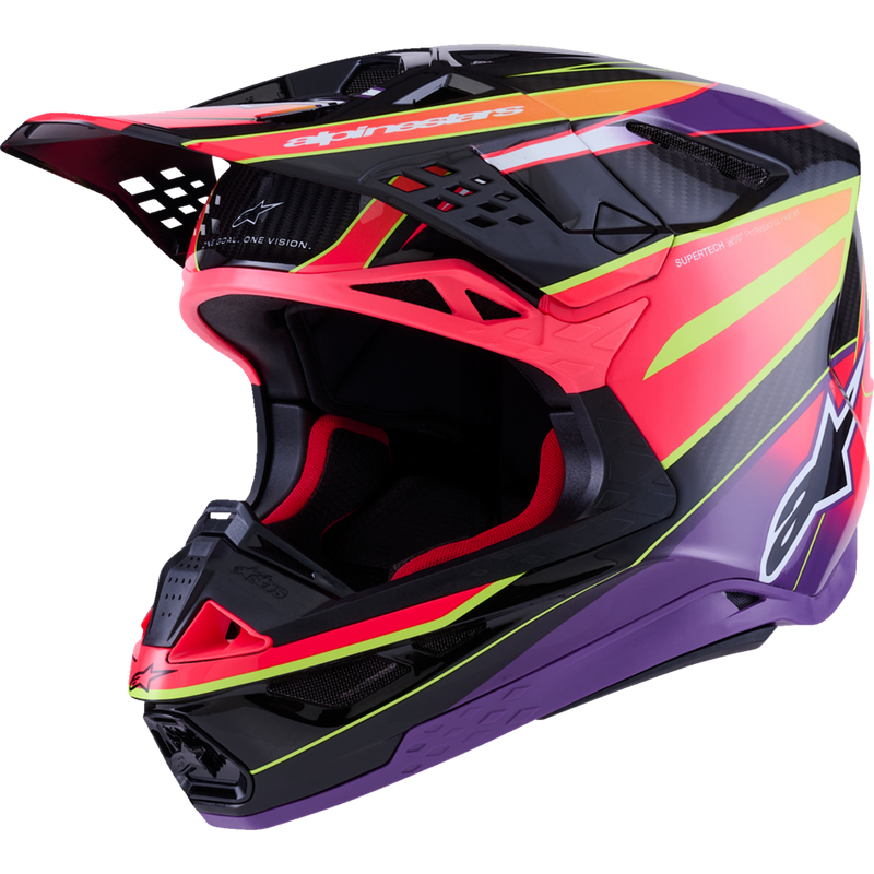 Alpinestars Supertech M10 Helmet - MIPS® - Era - Gloss Pink/Violet/Yellow Fluo