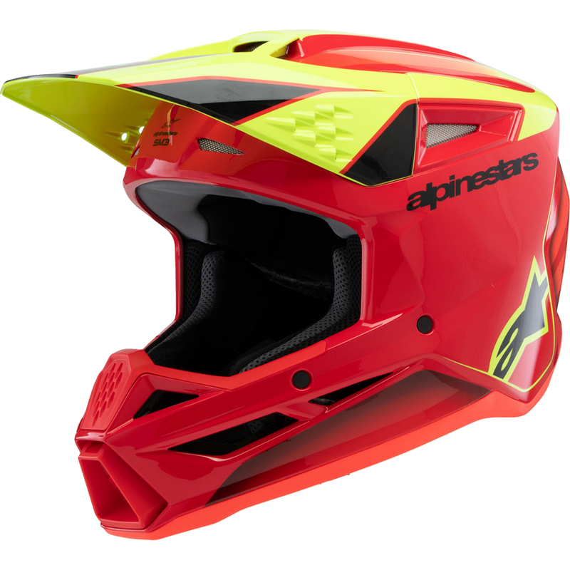 Alpinestars Youth SM3 Helmet - Fray - Gloss Red/Yellow Fluo/Black