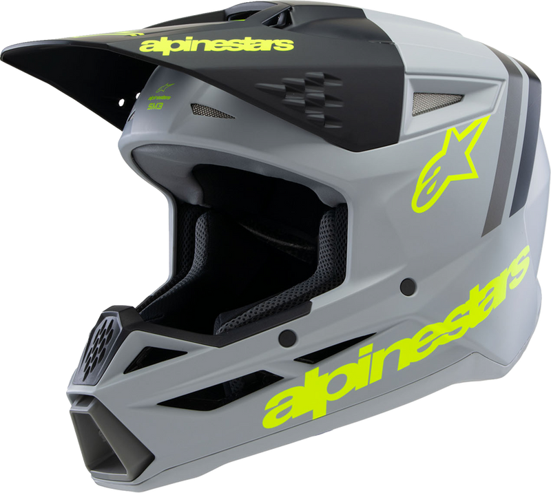 Alpinestars Youth SM3 Helmet - Radium - Matte Gray/Black/Yellow Fluo