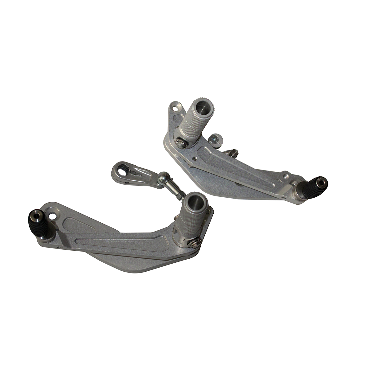 Racing footpegs for MOTO GUZZI NAKED BIKES, inspired by OEM footpegs mounted on Racer version, they are made out of anodized aluminium and include the hardware kit for fixing. They assure a more sporty riding position. - 886954