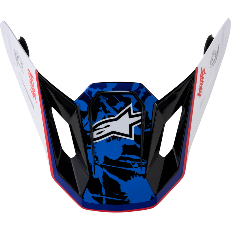 Alpinestars SM7 Visor - Blaster - ECE 22.06 - White/Blue/Red