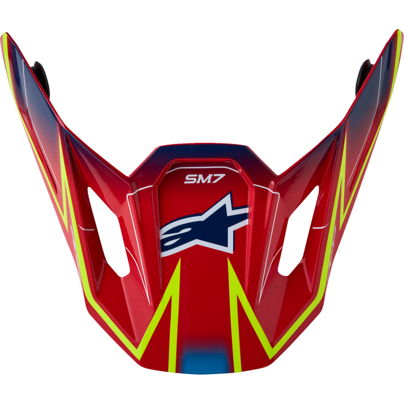 Alpinestars SM7 Visor - Cast - ECE 22.06 - Red/Yellow/Blue Fluo