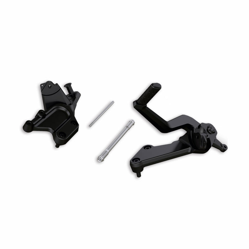 Moved-back rider footpegs.