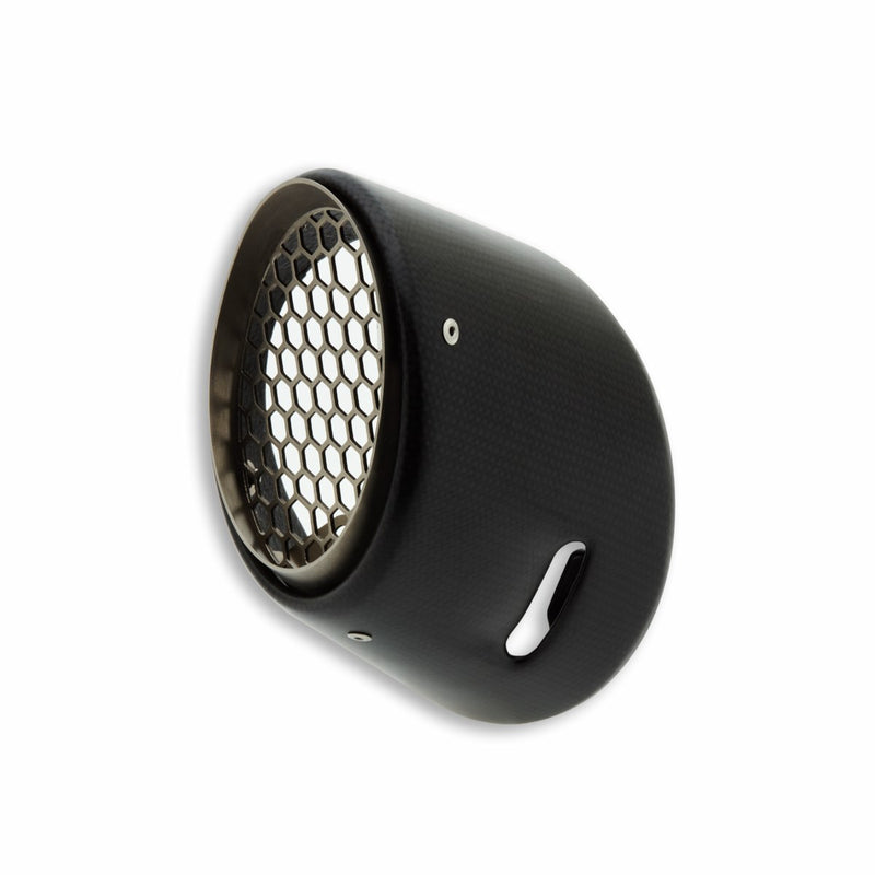 Carbon and titanium exhaust cover.
