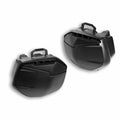 Rigid side panniers.