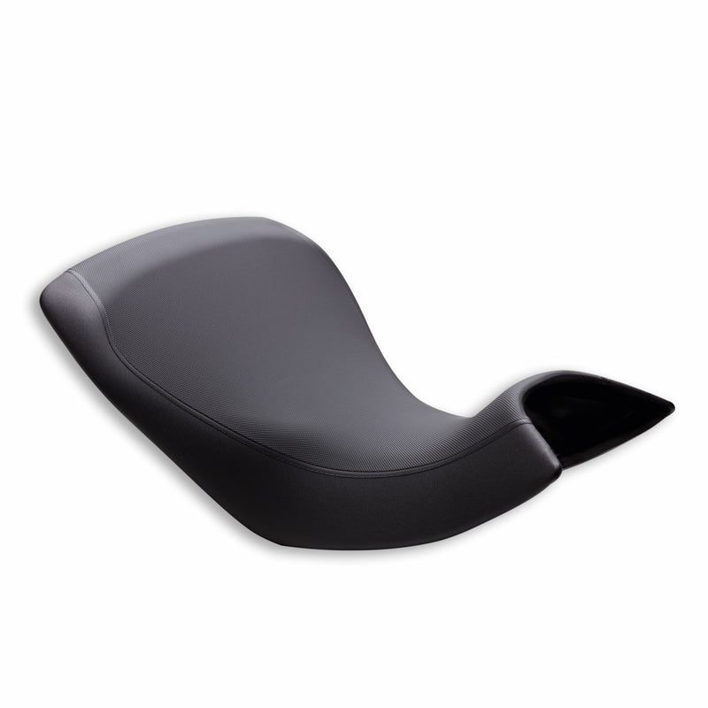 Rider lowered seat.