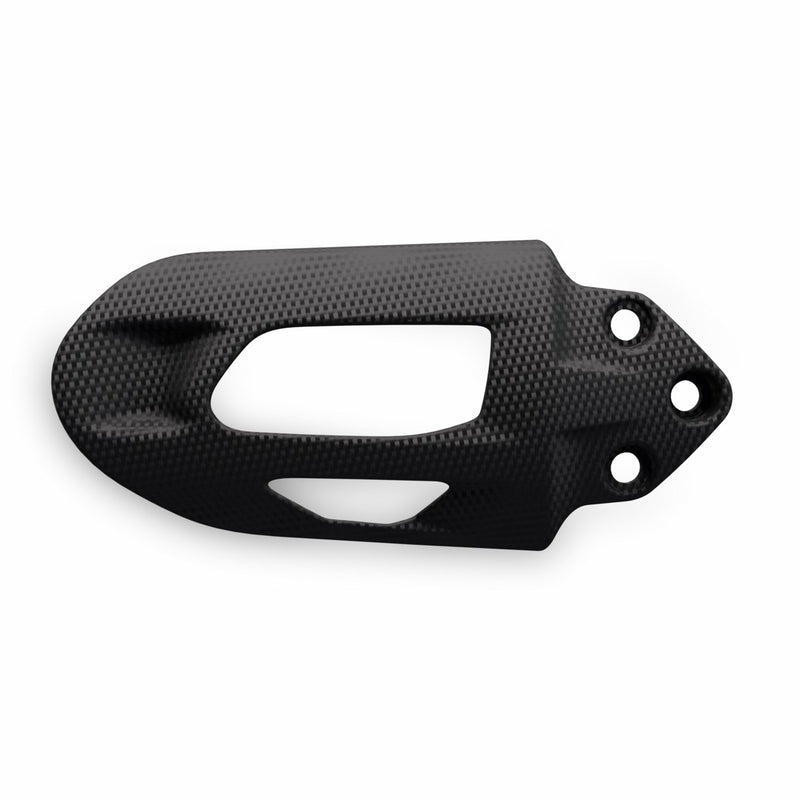 Carbon cover for rear shock absorber.