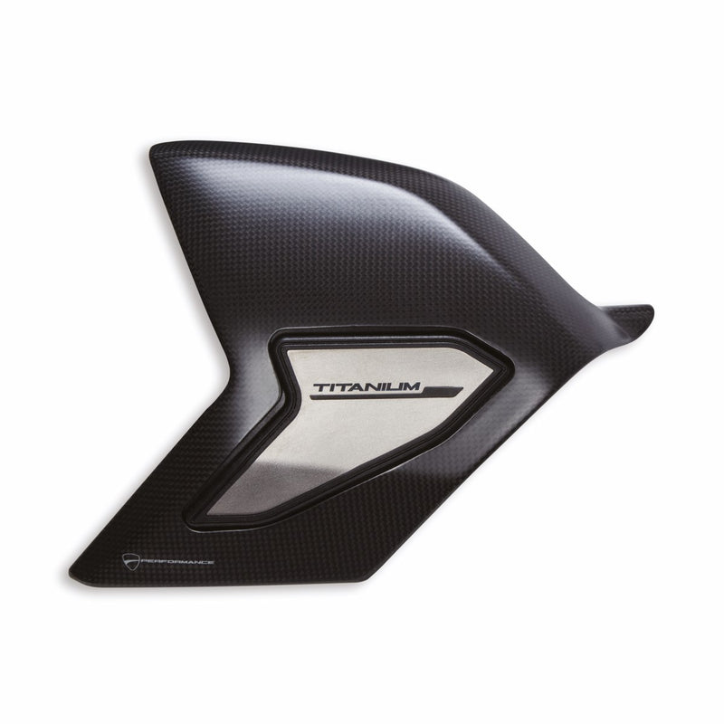Carbon and titanium protection for swinging arm.