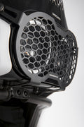 Headlight protection grille.