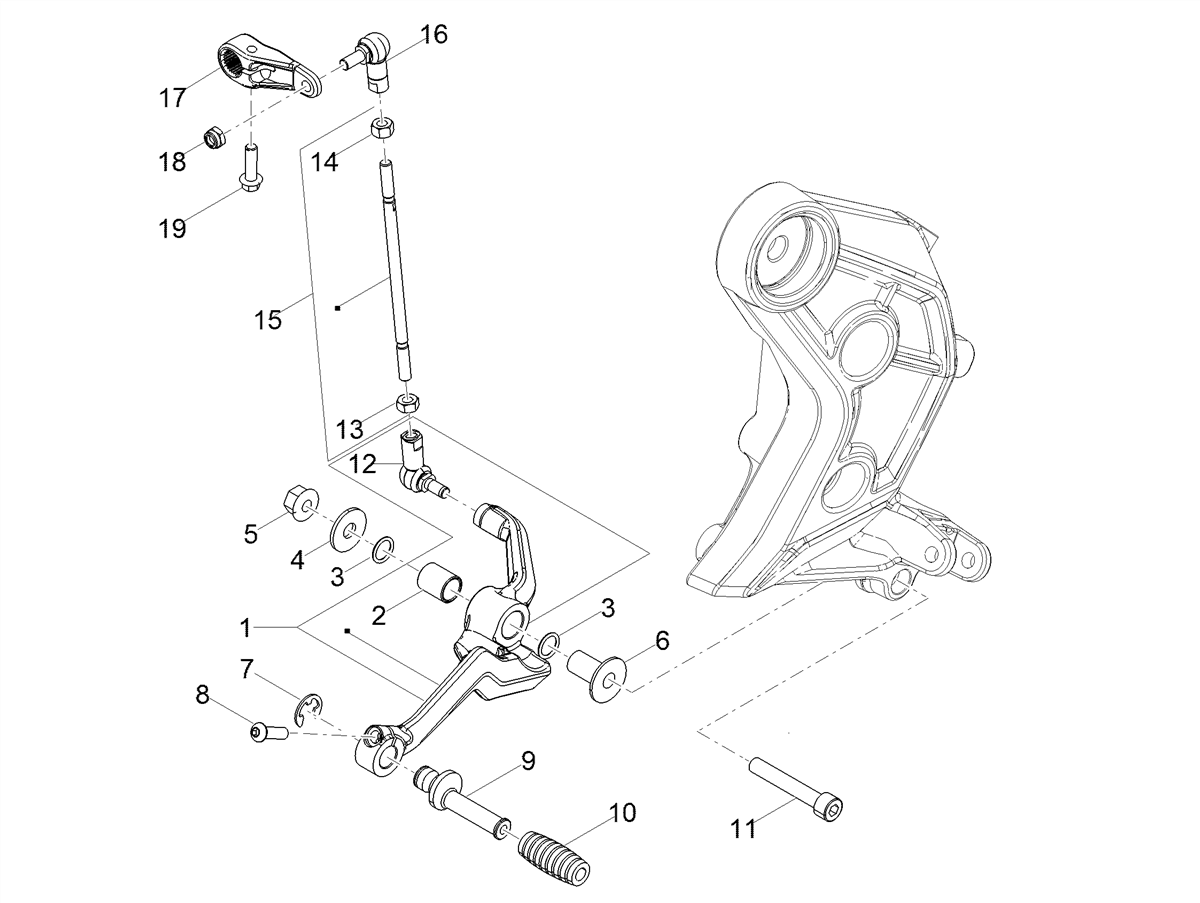 Complete gearchange lever