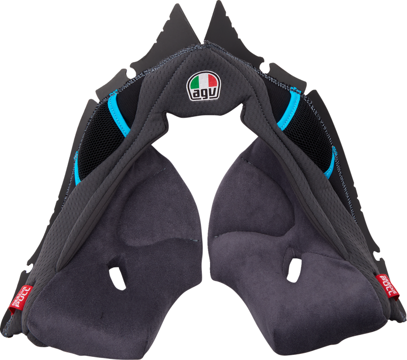 Pista GP RR Helmet Cheek Pads - Cyan/Gray