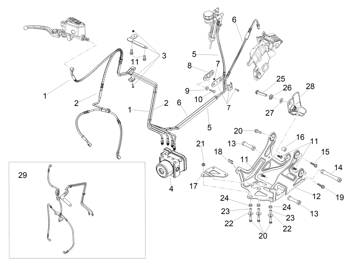 Front brake hose assembly