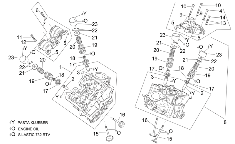 Rear cylinder head cpl.