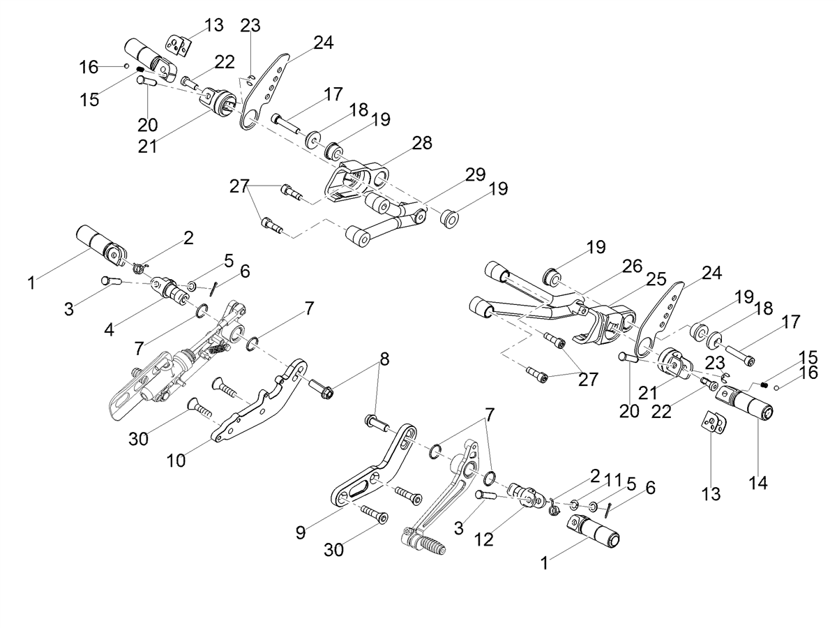 RH footrest support