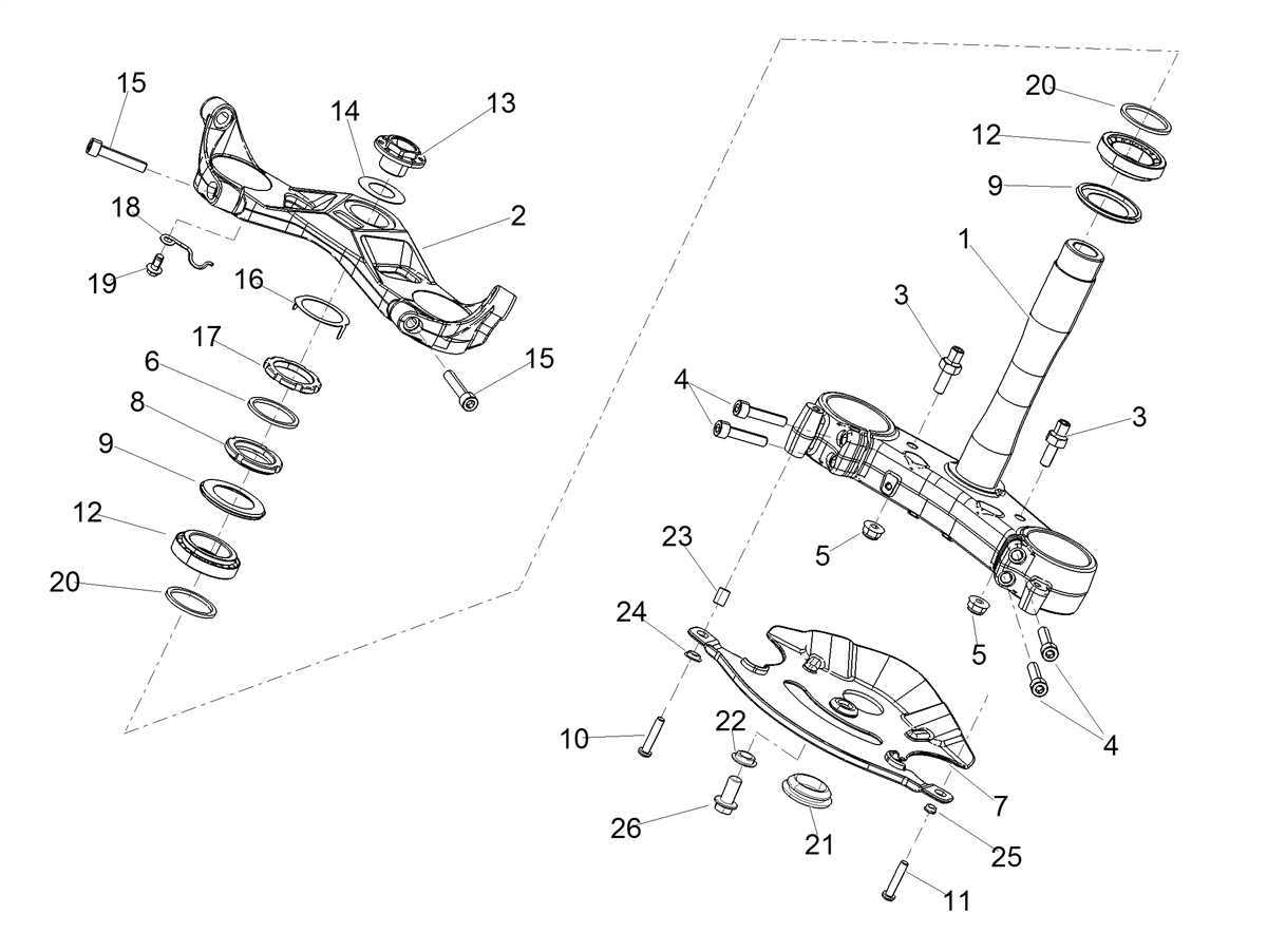 Fork upper plate