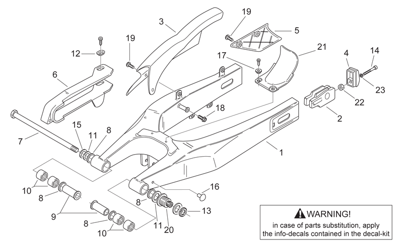 Upper chain guard, blue
