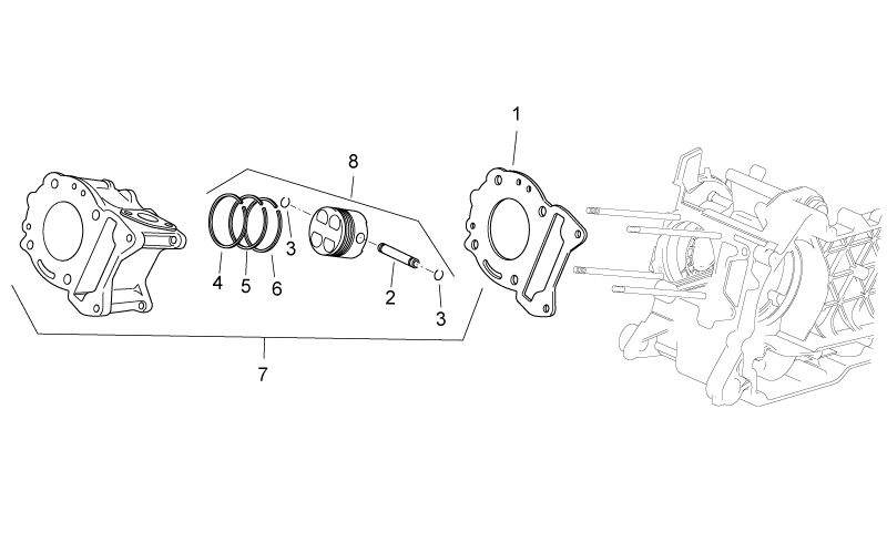 Piston + piston pin Cat.4 "P"