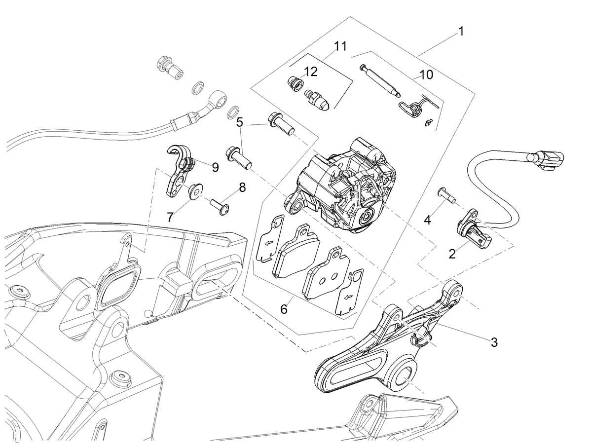 Rear brake caliper