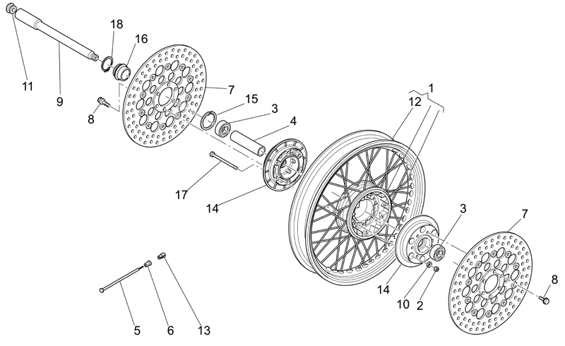 Front wheel spindle