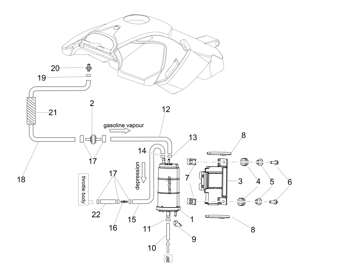 Carbon filter support