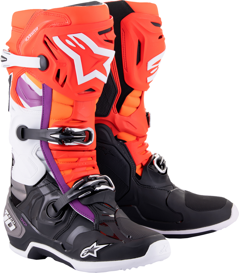 Alpinestars Tech 10 Boots - Black/Red/Orange/White
