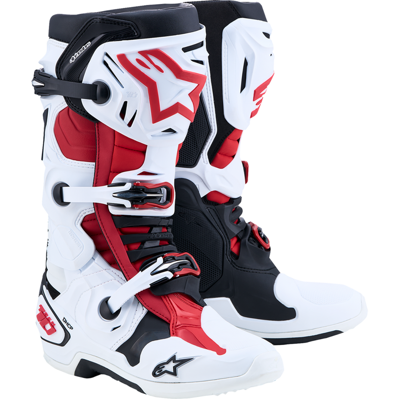 Alpinestars Tech 10 Boots - White/Black/Bright Red