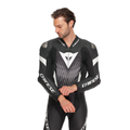 Laguna Seca 6 - Perforated One-Piece Leather Racing Suit Short/Tall Fit (S/T) - Black/White/Anthracite
