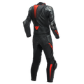 Laguna Seca 5 - Men's 2-Piece Motorcycle Leather Suit - Black/Anthracite/Red-Fluo